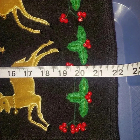Seventh Avenue Christmas Sweater Vest Reindeer Size Medium Boiled Wool - Picture 9 of 9